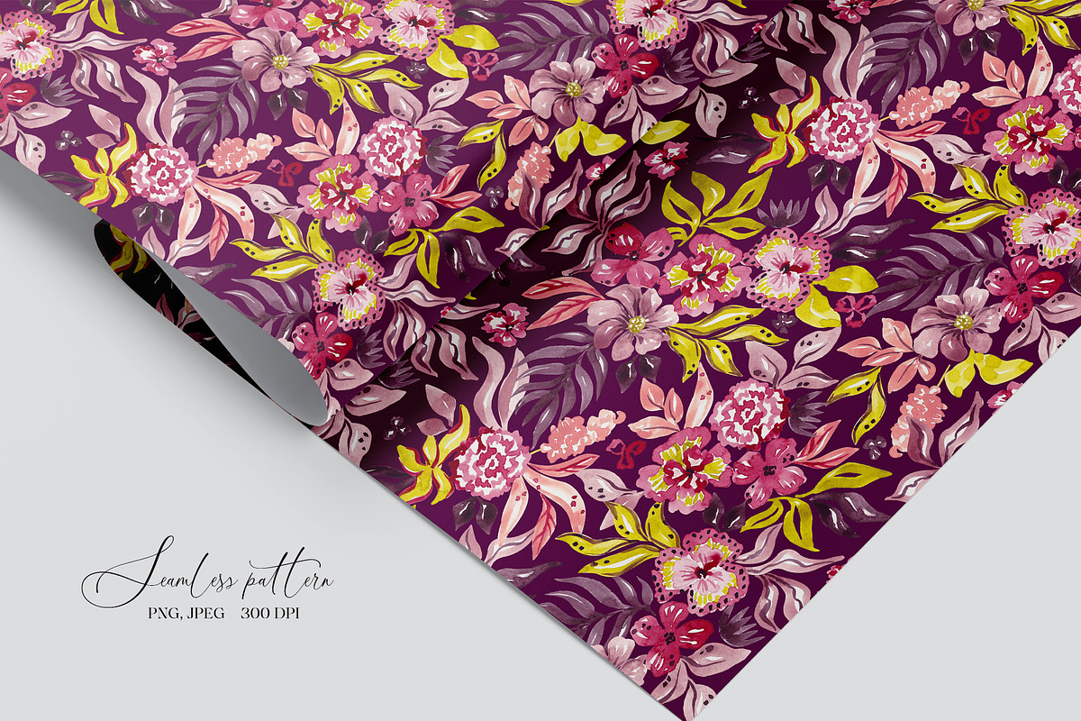 Fantasy flowers seamless pattern, a Pattern Graphic by SirenaArt (Photo 12 of 17)
