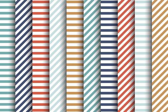 Sea Stripes Digital Papers