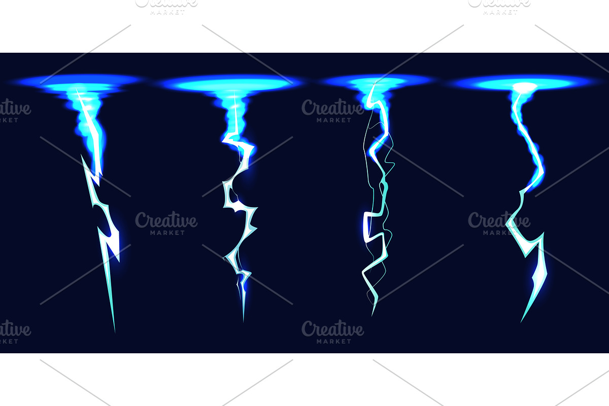 Thunderstorm lightning. Thunderbolt, an Illustration by Vectorbuum