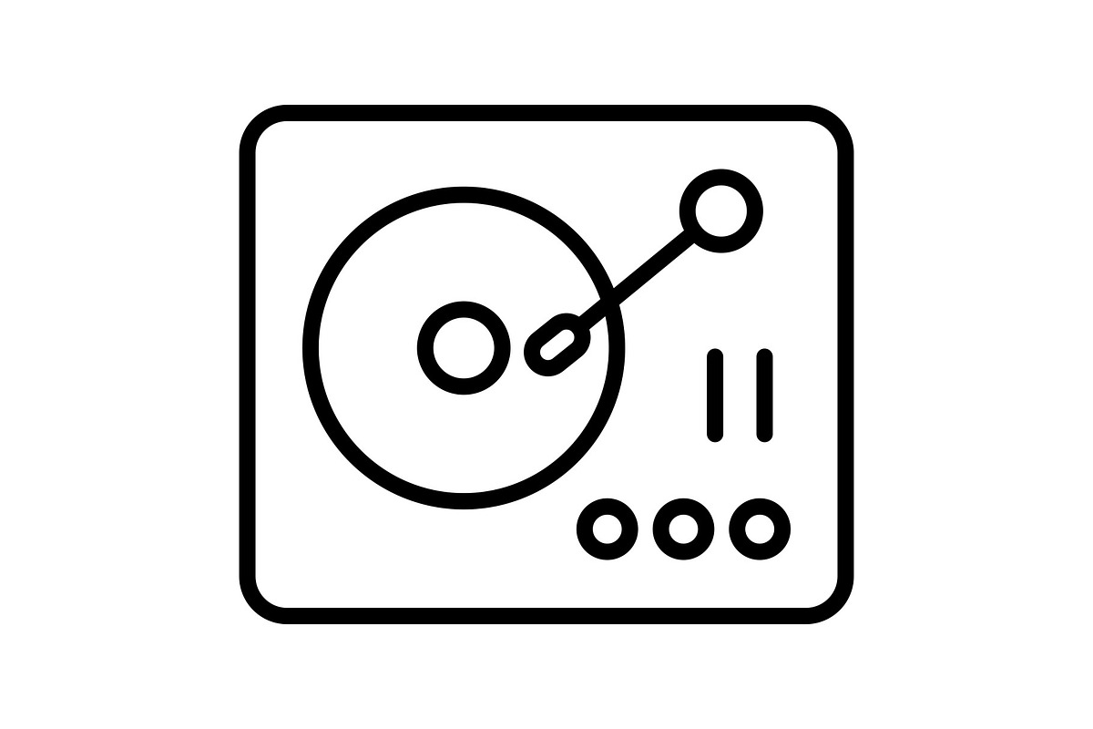 Vinyl Player Line Icon, an Icon by Pexelpy