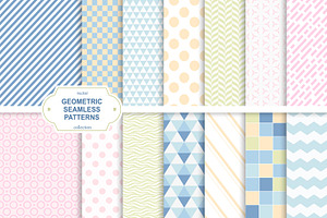 Delicate geometric seamless patterns, a Pattern Graphic by ExpressShop