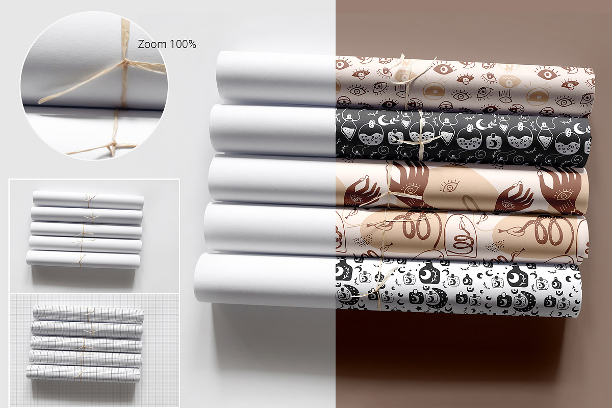 Paper Rolls Mockup |Wrapping Layered, a Mockup by bazarova (Photo 3 of 9)