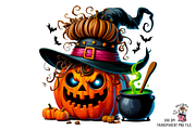 Witch Pumpkin Sublimation PNG Bundle, a Graphic by Clipart Bloom (Thumbnail 2 of 11)
