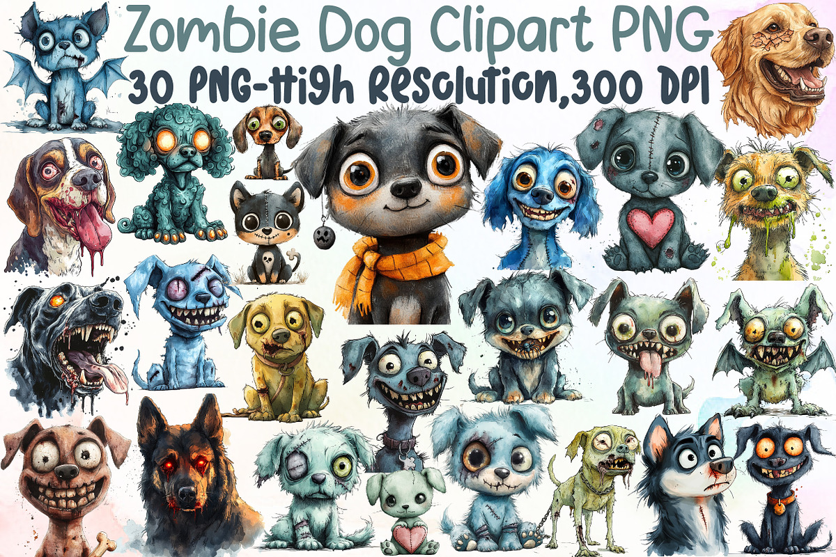 Zombie Dog Clipart, an Illustration by Sublimation Artist (Photo 1 of 6)