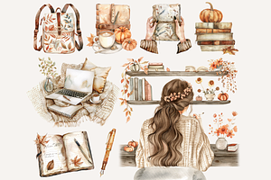 Autumn Cozy Planner Clipart