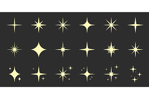 Sparkle Gold Star Silhouette Icon, an Object Illustration by Vector Creator