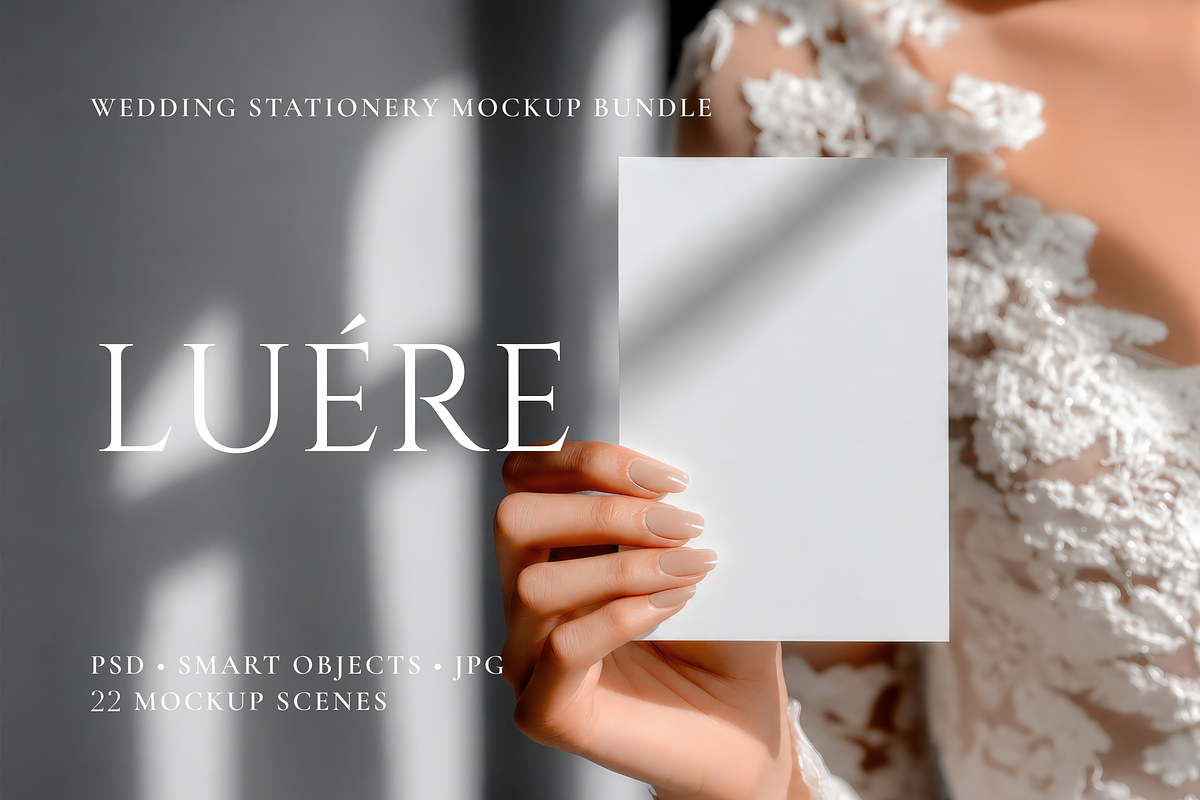 B&W Wedding Stationery Mockup Bundle, an Advertising Mockup by Serenefeeling (Photo 1 of 14)