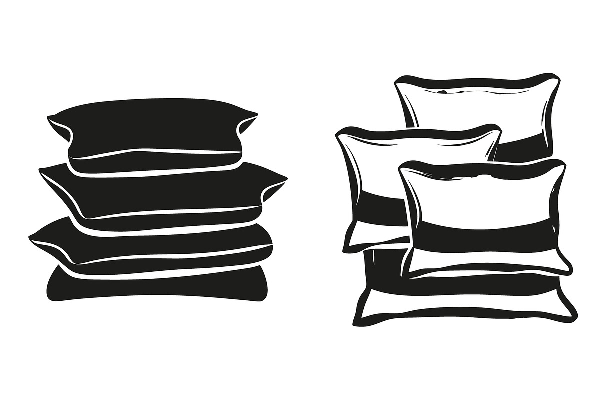 Two stacks of comfy pillows Vectors, an Object Graphic by Billah Hub
