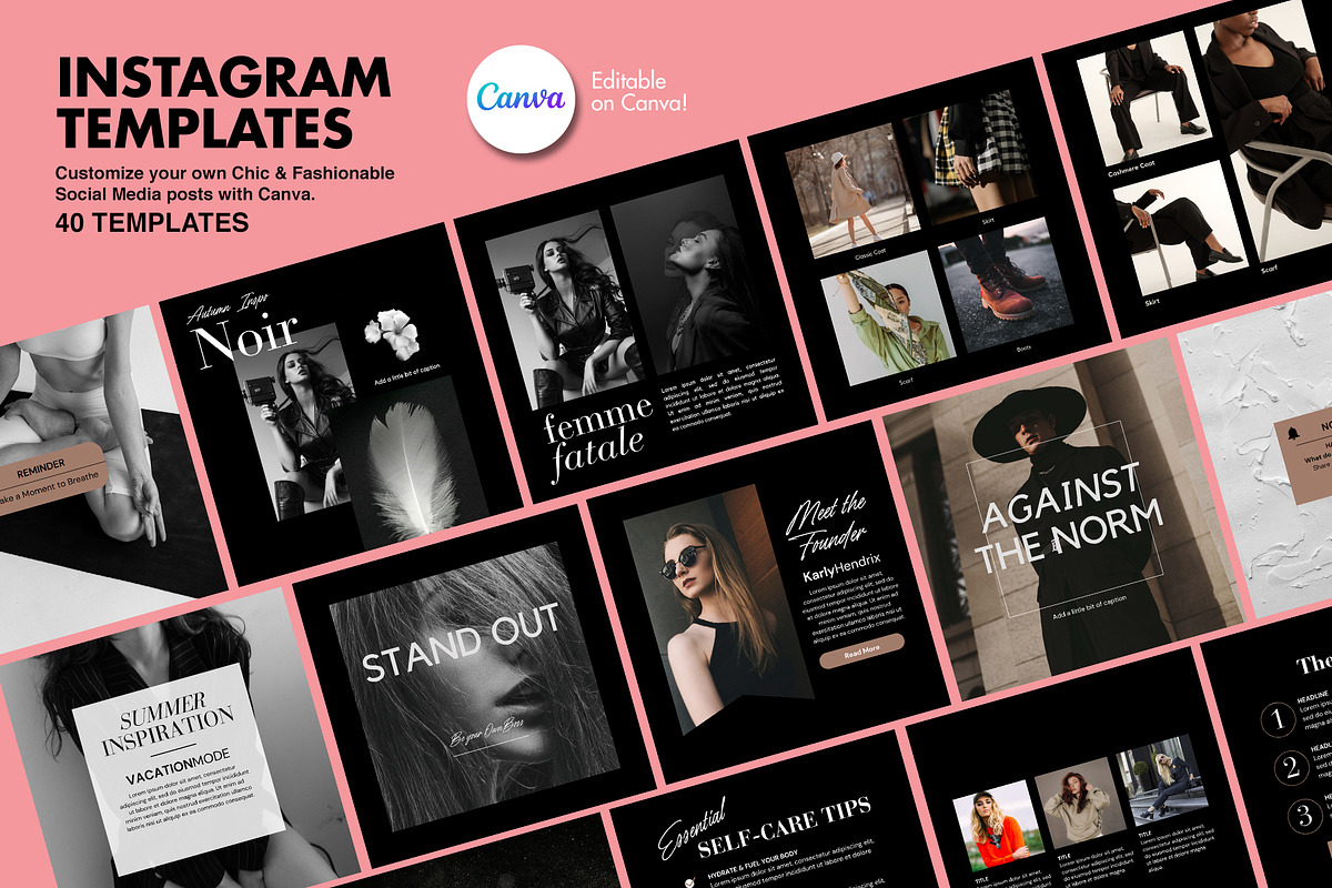 Chic Canva Instagram Templates, a Social Media Template by Spark Design (Photo 1 of 4)