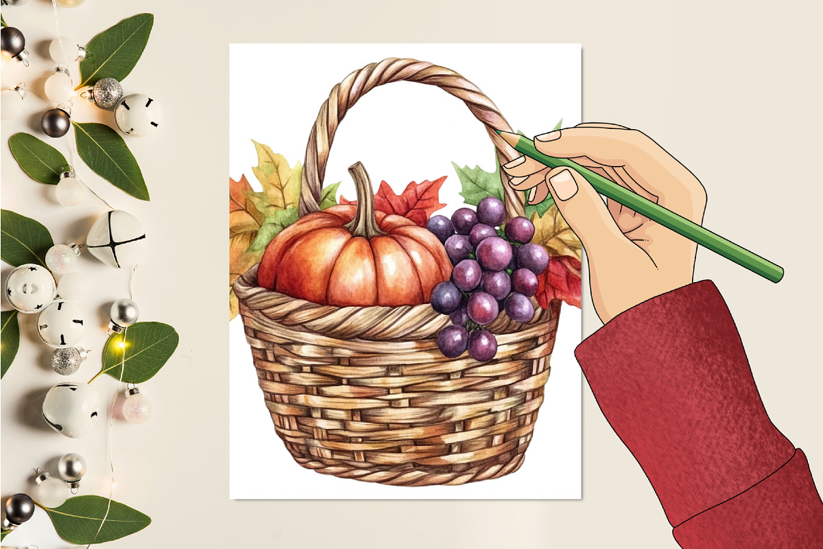 Watercolor Harvest Cornucopia, an Illustration by CitraGraphics (Photo 6 of 7)