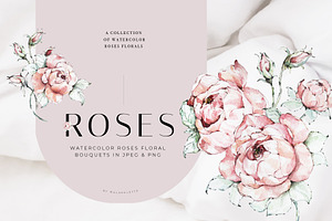 Watercolor Roses Clipart