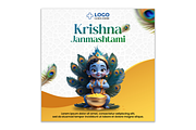 Krishna Janmashtami 5 post, a Social Media Template by AyyazMomin (Thumbnail 3 of 5)