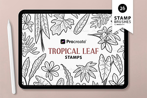 Tropical Leaf Procreate Brush Stamps