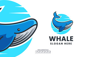 Whale Logo Illustration Mascot Desig