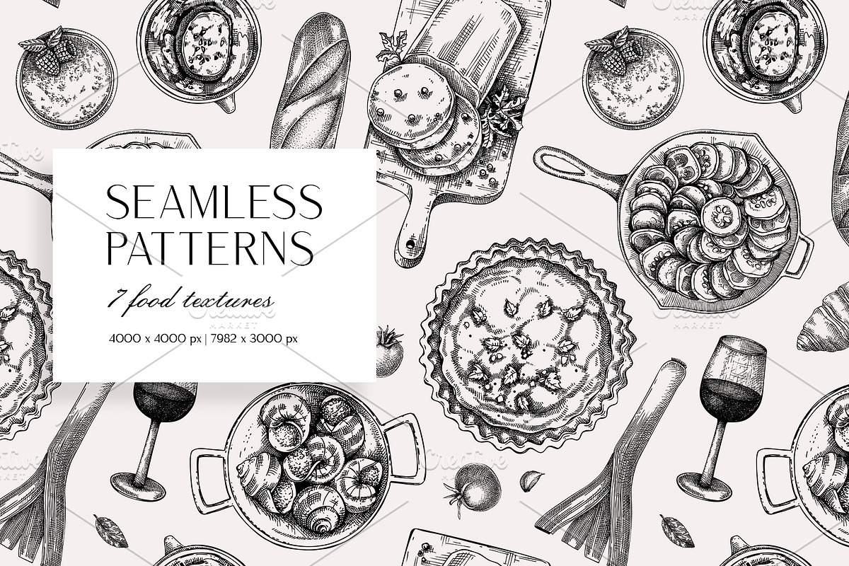 French Cuisine. Vector Food & Drinks, a Food Illustration by Yevheniia (Photo 9 of 11)