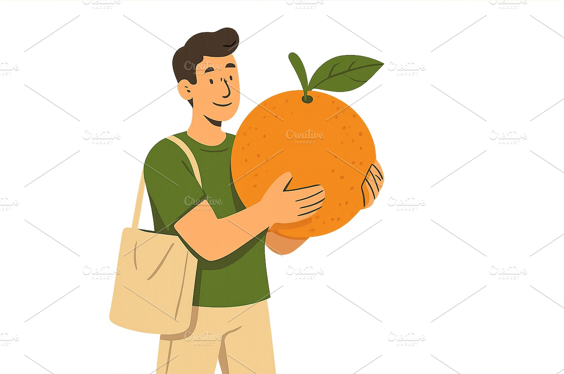 Man holding a large orange while, a Food & Drink Photo by ZinetroN