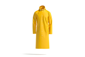 Yellow Waterproof Rain Coat 3D Model