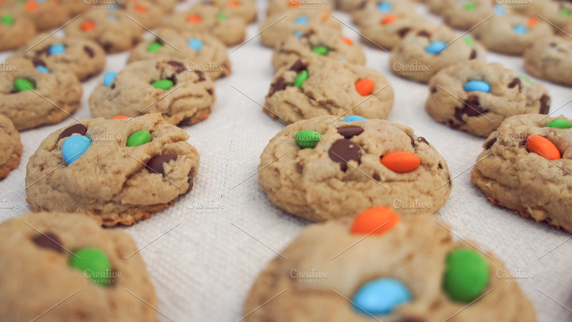 Blue green gold cookies 3 containing food, eat, and hungry