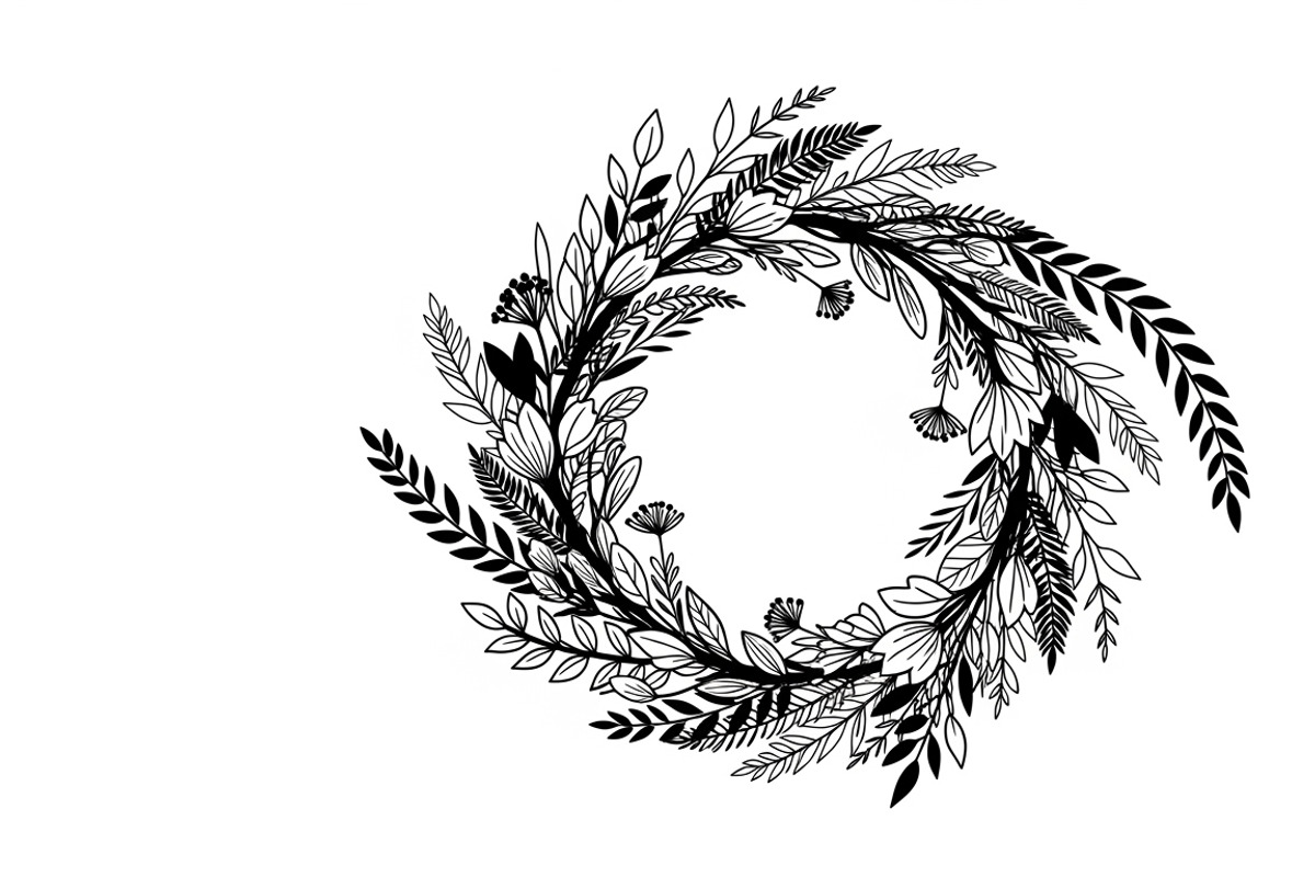 Elegant floral wreath silhouette, an Illustration by Amazin_art (Photo 40 of 41)