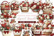 Valentine Heart Basket Clipart, an Illustration by DreamArtGraphic (Thumbnail 1 of 4)