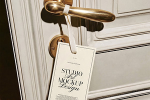 Door Handle Tag Mockup, a Mockup by nkate