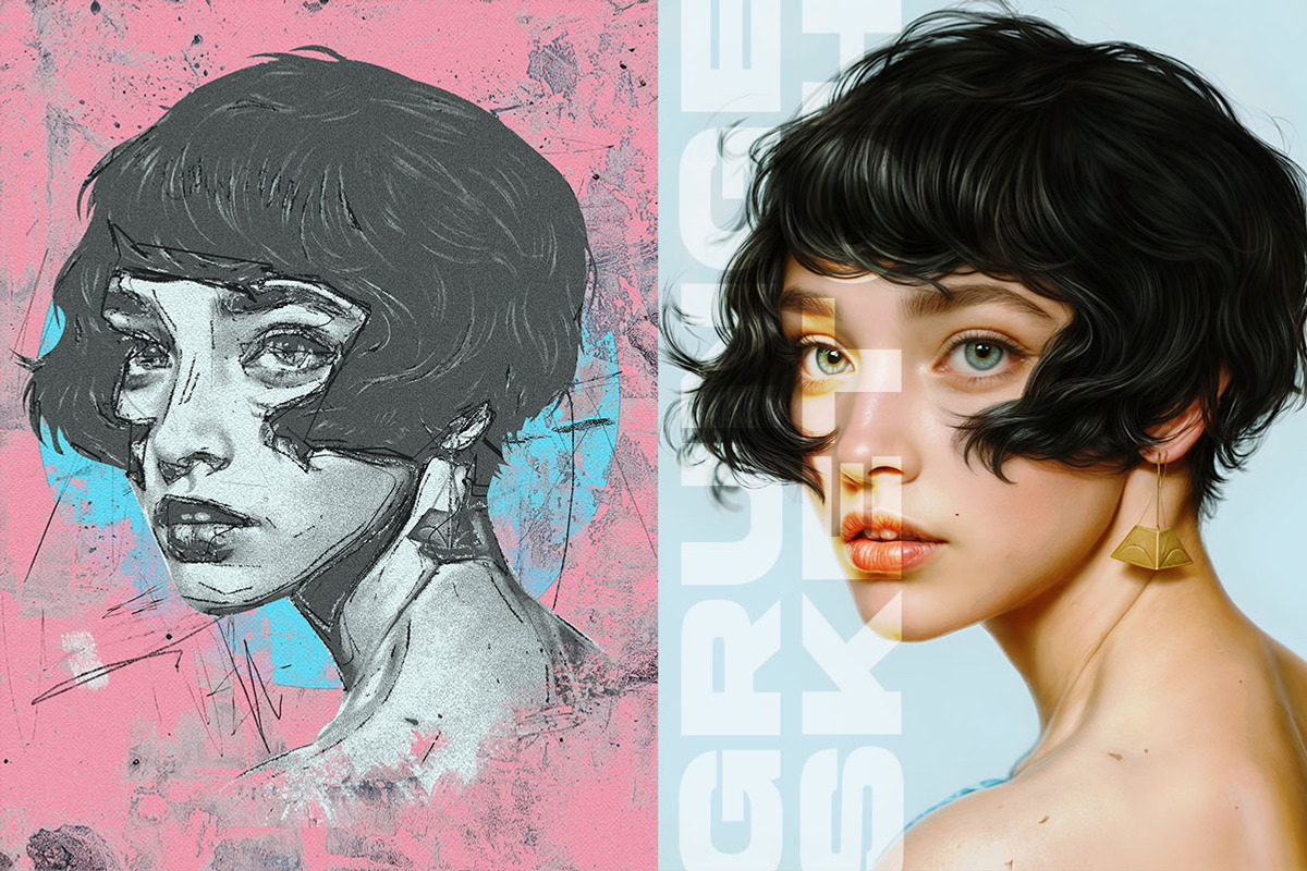 Grunge Sketch Portrait Effect, an Action Add-On by Amorjesu.com (Photo 17 of 21)