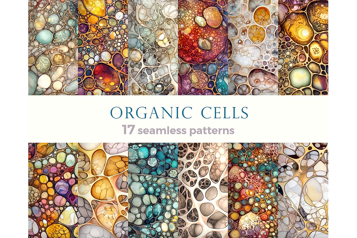 Seamless patterns with organic cells, a Pattern Graphic by Bubert Art (Photo 1 of 7)