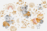 Dreamy Sleeping baby animals, an Animal Illustration by tatiletters (Thumbnail 3 of 13)