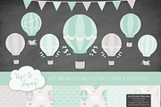 Mint Green Hot Air Balloons, an Illustration by Amanda Ilkov (Thumbnail 2 of 5)
