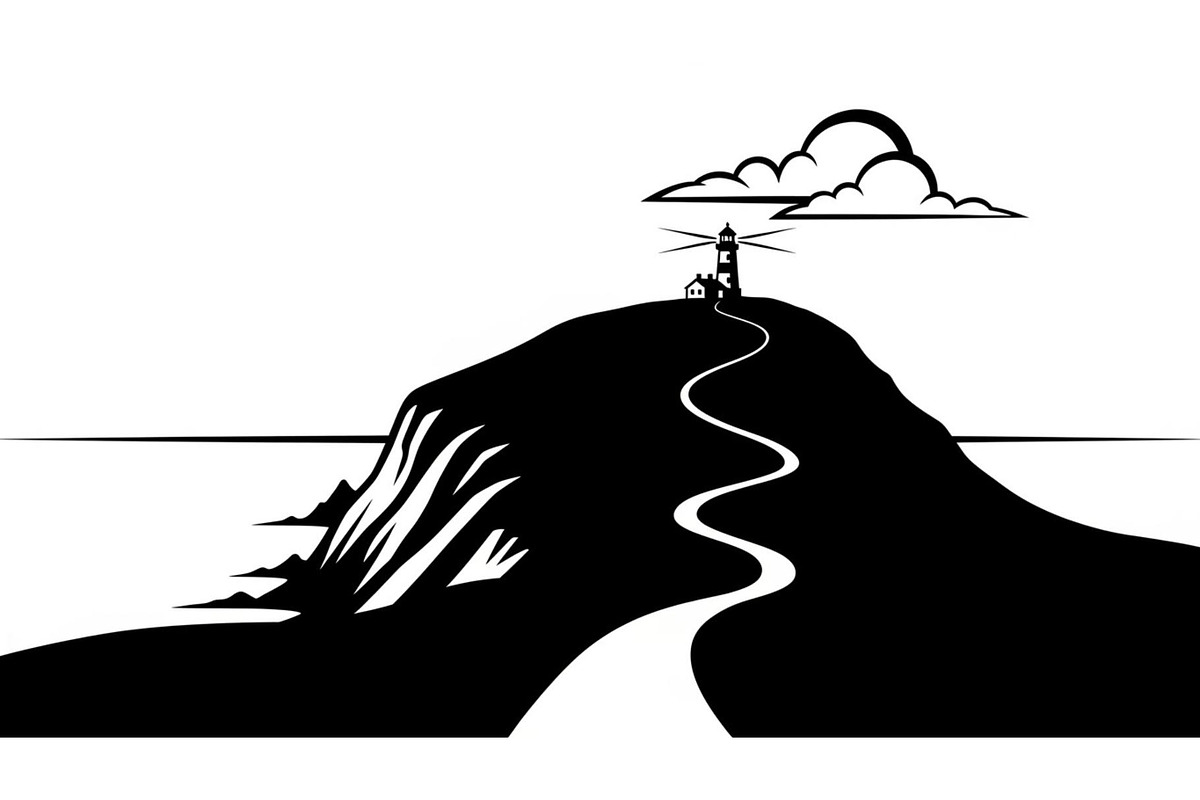 Lighthouse Cliff Silhouette Bundle, a Graphic by hafijul (Photo 7 of 14)