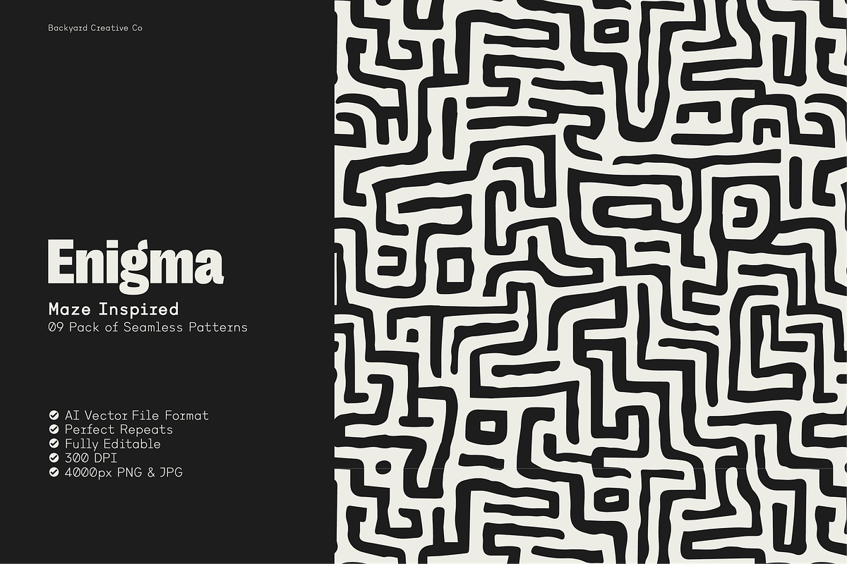Enigma - Seamless Pattern Set, a Pattern Graphic by Backyard Creative Co (Photo 1 of 6)