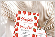 Berry First Birthday Invitation, a Card Template by Shinehoon (Thumbnail 3 of 5)