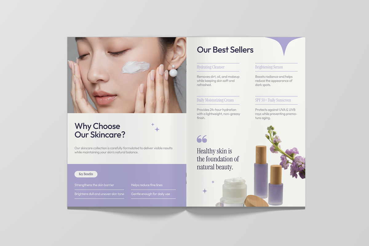Product Skincare Bifold Brochure, a Brochure Template by Annora Studio (Photo 2 of 6)