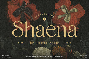 Shaena - Beautiful Serif, a Serif Font by Asenbayu