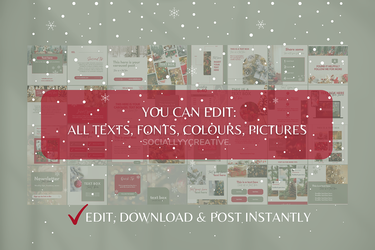 Christmas Instagram Templates, a Social Media Template by SociallyyCreative (Photo 4 of 10)