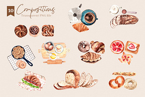 Bakery Bake Homemade Watercolor