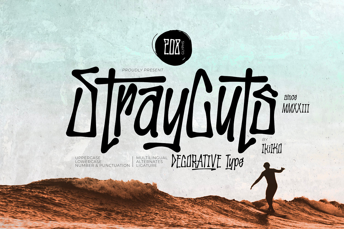 Stray Cuts - Decorative Type, a Font by ikiiko (Photo 1 of 7)