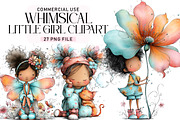 Whimsical Little Girl Clipart PNG, a Seasonal Illustration by Daily.Designs (Thumbnail 1 of 5)