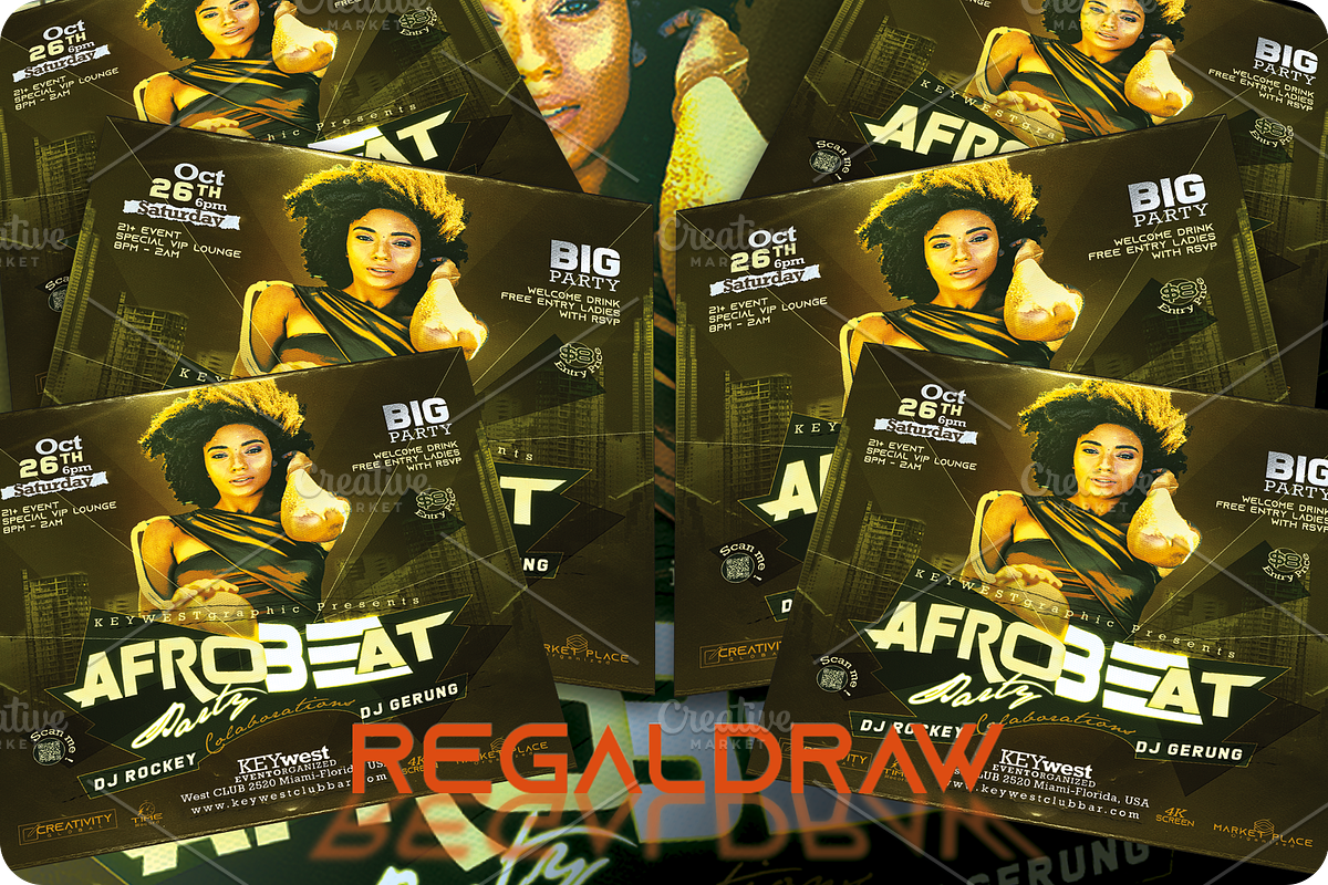 Afro Beat Night Club Flyer, a Flyer Template by regalDRAW (Photo 2 of 3)