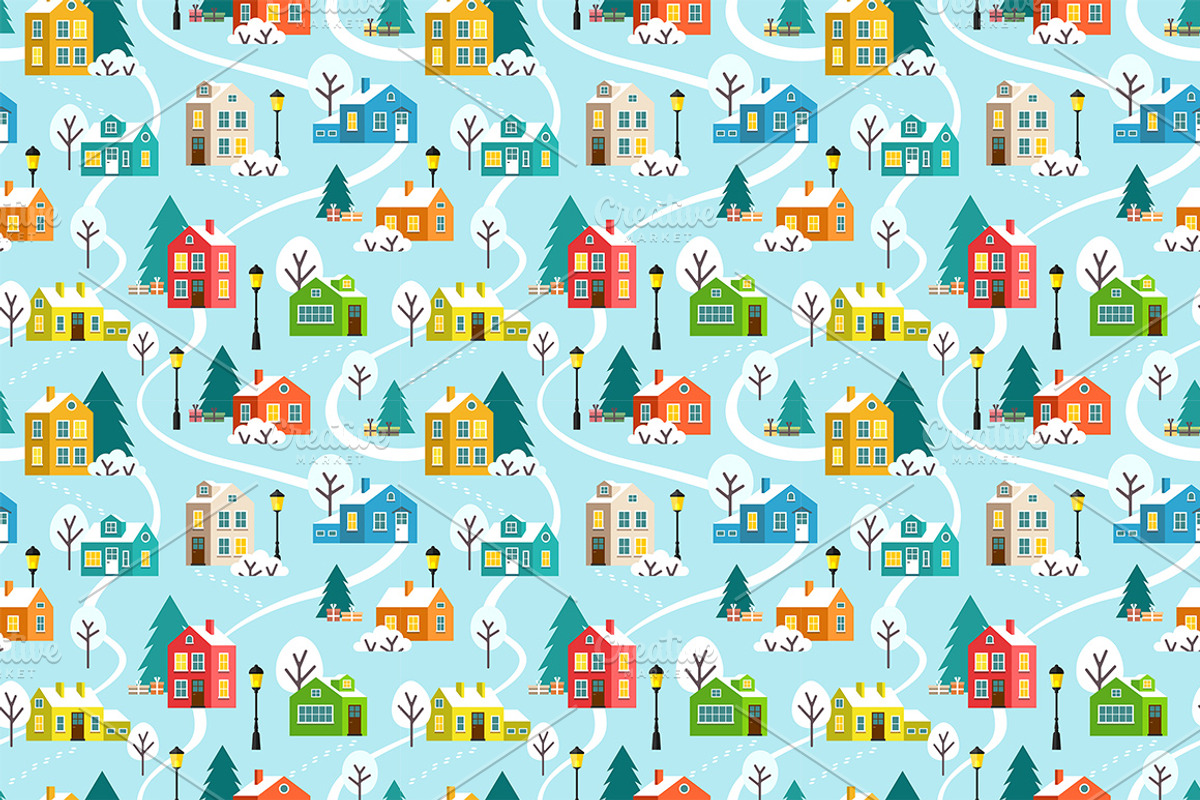 Greeting Christmas cards and pattern, a Decorative Illustration by Primula`s shop (Photo 12 of 13)
