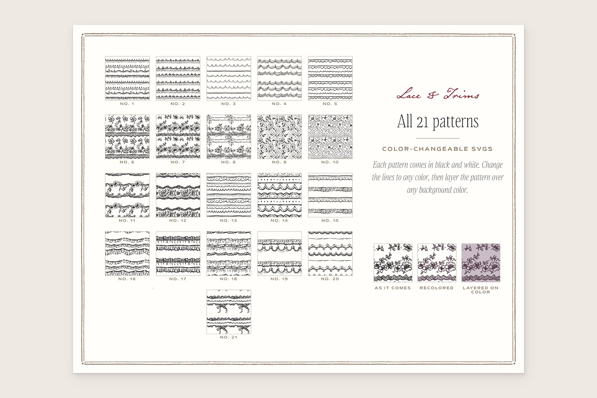 Lace & Trims Seamless Pattern Bundle, a Pattern Graphic by The October Creative (Photo 2 of 12)