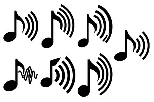 Music Notes & Sound Wave SVG Bundle, a Technology Illustration by jahid234