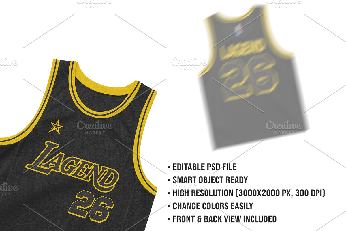 Basketball Jersey kit – Editable PSD, a Shirt Mockup by std.badboy (Photo 4 of 4)