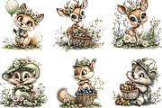 Summer Woodland Animals Clipart, an Illustration by Designking (Thumbnail 5 of 5)