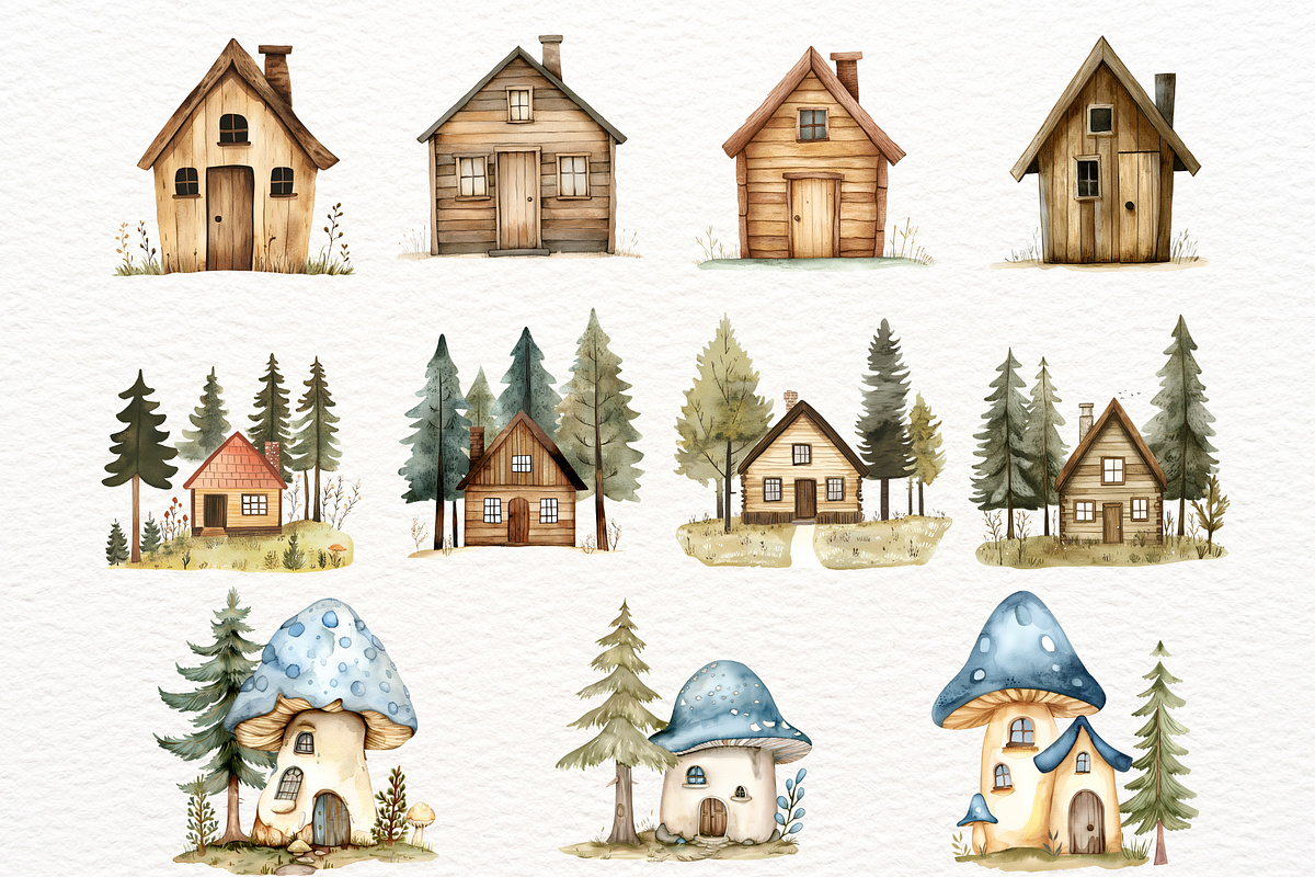 Watercolor Woodland Animals Clipart, an Animal Illustration by SugarCloudStudioArt (Photo 3 of 9)