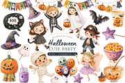 Cute Halloween Clipart, a Decorative Illustration by MockupWizard (Thumbnail 1 of 5)