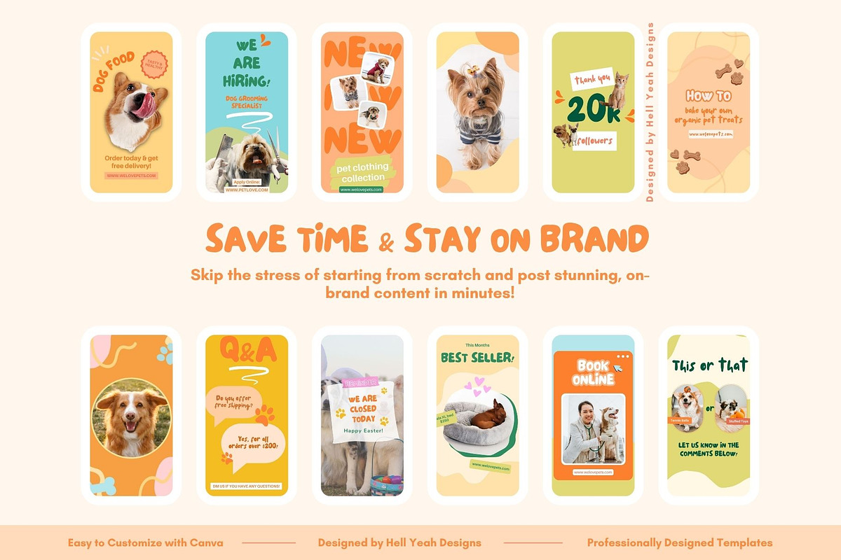 Funky Pets Instagram Story Templates, a Social Media Template by Hell Yeah Designs (Photo 4 of 11)