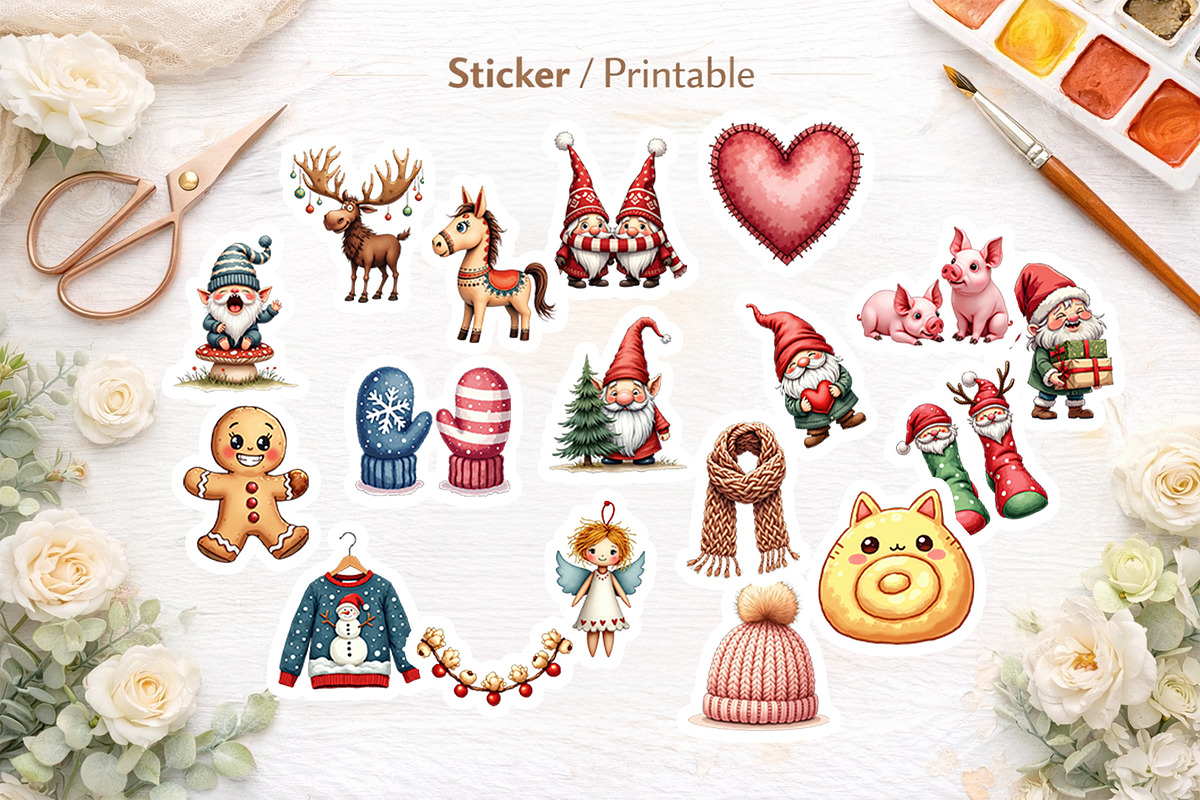 UglyCute Nordic Christmas Clipart, an Illustration by Artnoy (Photo 7 of 8)