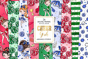 Cheerleader Repeatable Patterns, a Pattern Graphic by Masha  Studio (Thumbnail 1 of 8)