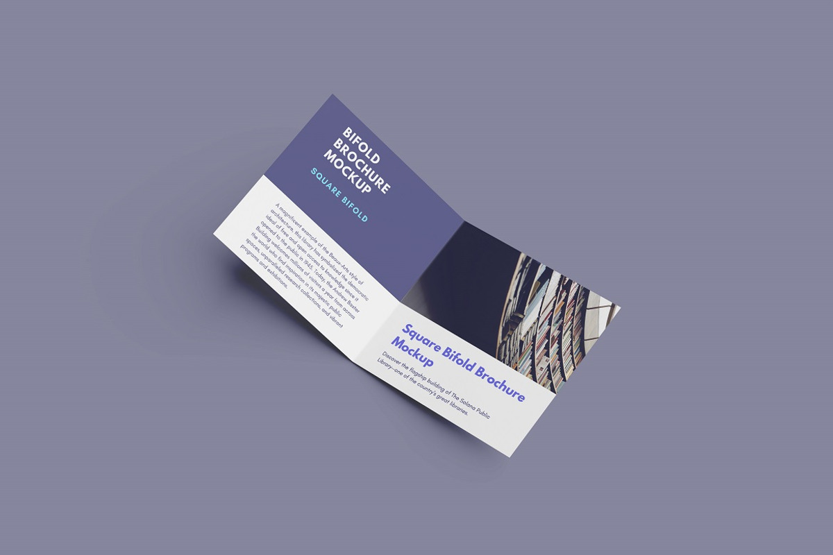 Square Bifold Brochure Mockup, an Advertising Mockup by YurnalisPerix (Photo 4 of 5)